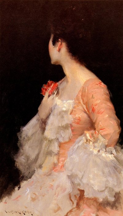 Portret van een Dame door William Merritt Chase